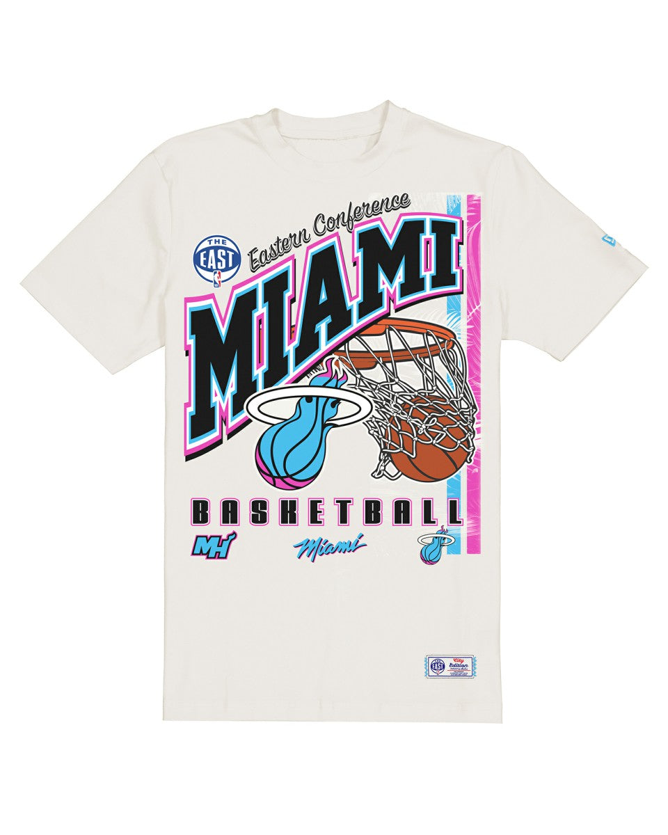 Miami Heat Oversized City Edition Remix Vintage T-Shirt Cream - NBA
