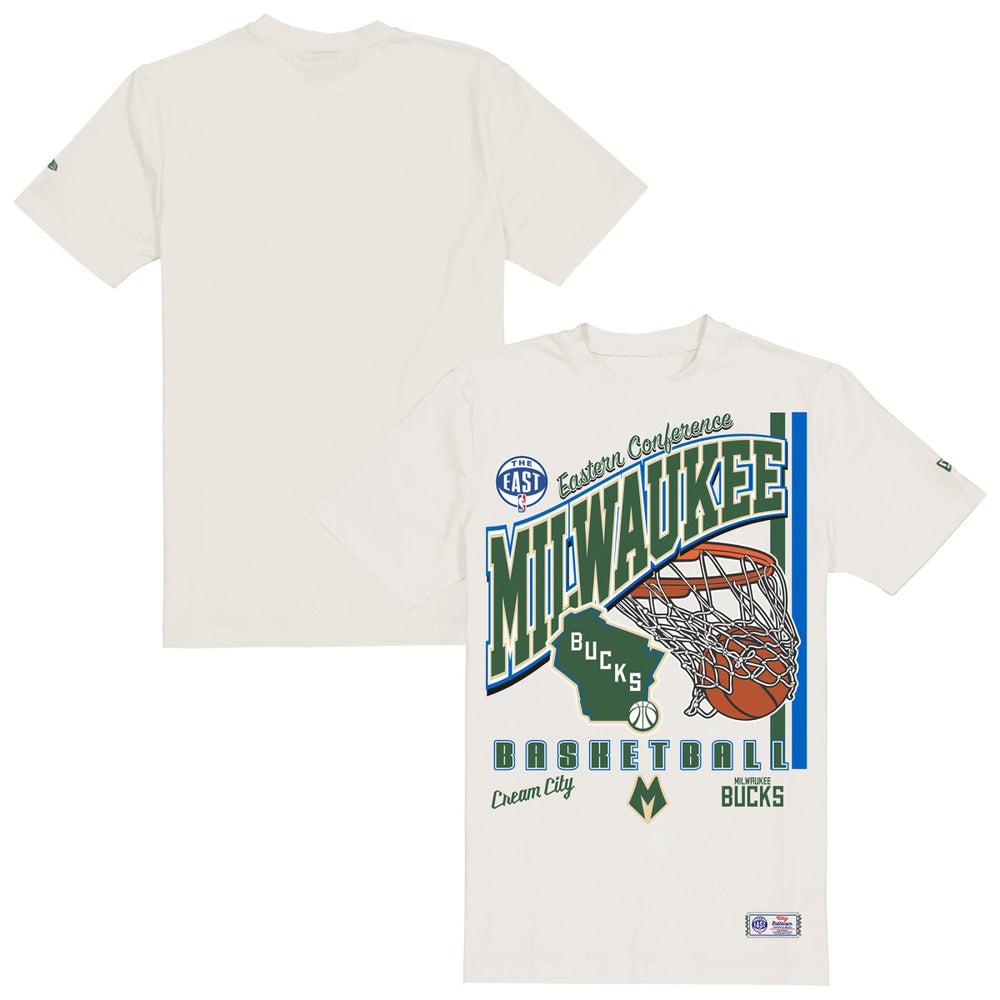 Milwaukee Bucks Oversized City Edition Remix Vintage T-Shirt Cream - NBA