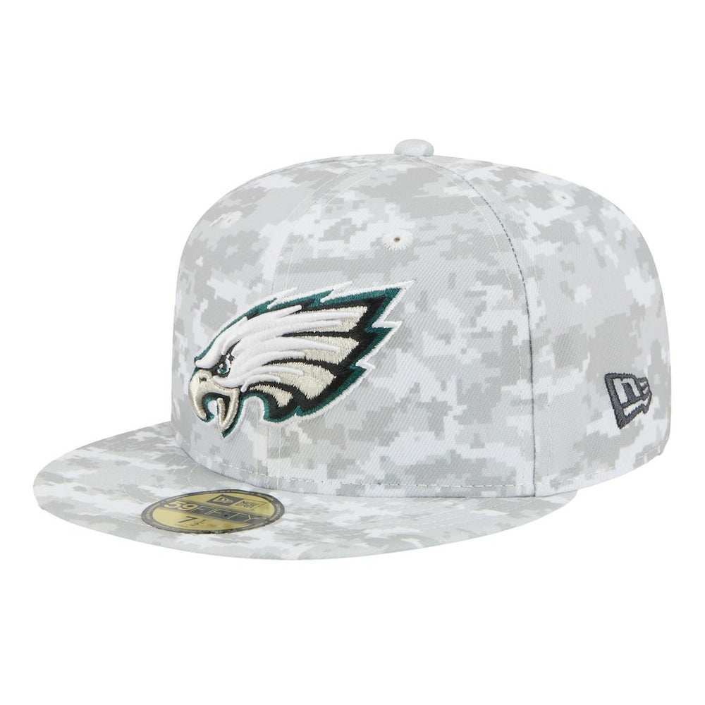 Philadelphia Eagles New Era 2025 Salute to Service Fan Pack 59FIFTY Fitted Hat White | NFL