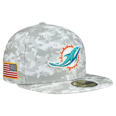 Miami Dolphins New Era 2025 Salute to Service Fan Pack 59FIFTY Fitted Hat White | NFL