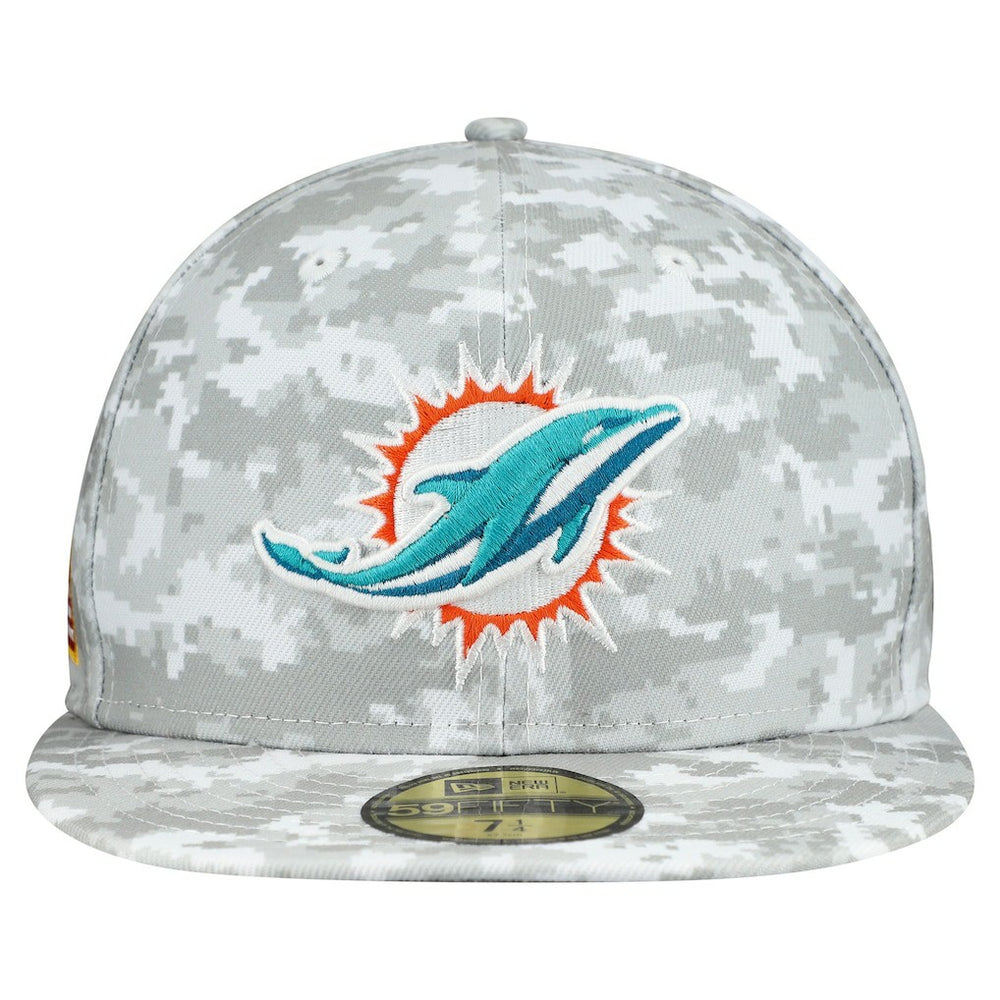 Miami Dolphins New Era 2025 Salute to Service Fan Pack 59FIFTY Fitted Hat White | NFL
