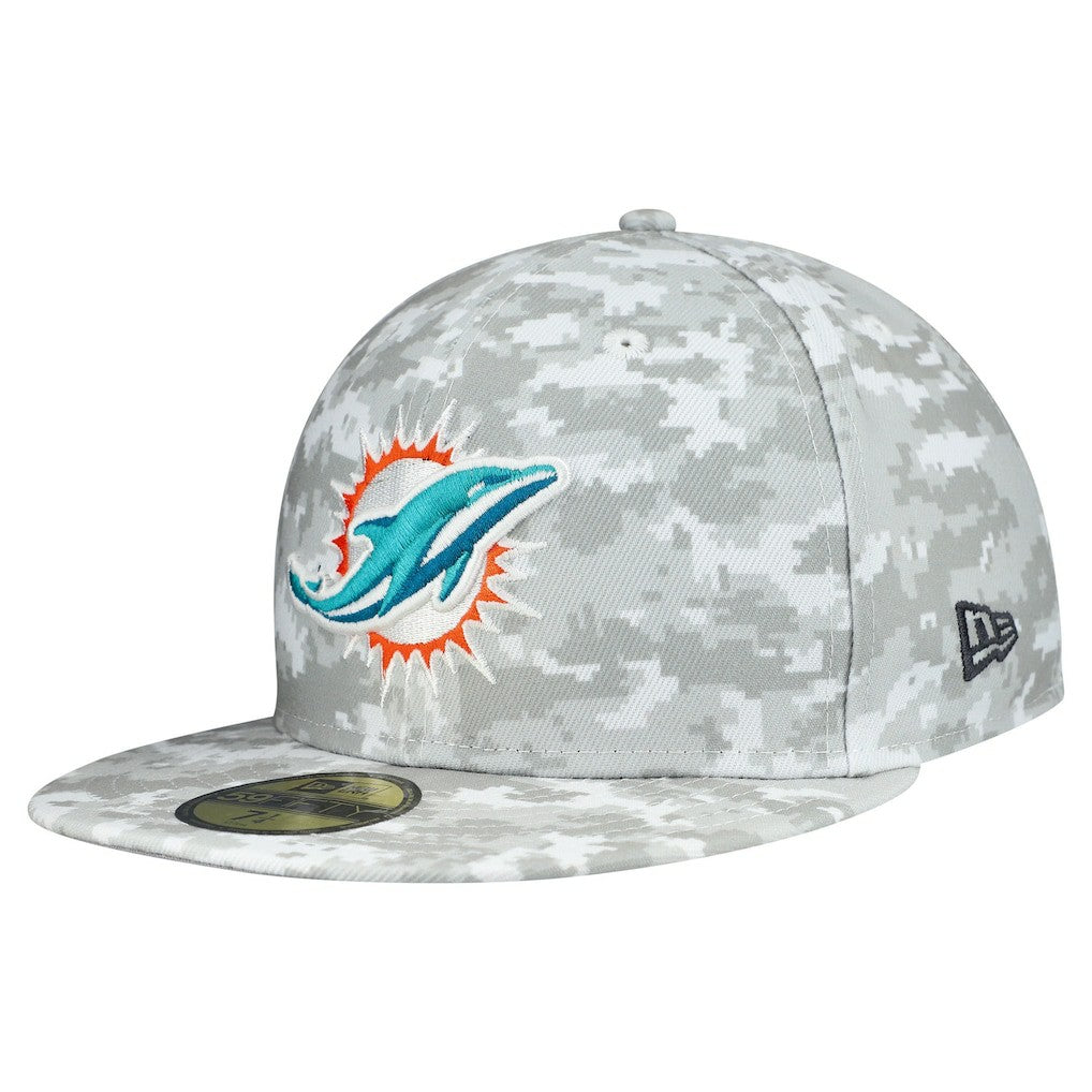 Miami Dolphins New Era 2025 Salute to Service Fan Pack 59FIFTY Fitted Hat White | NFL
