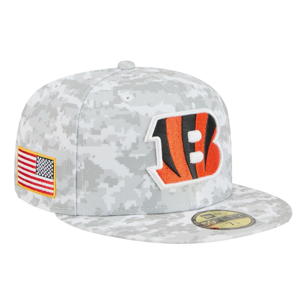 Cincinnati Bengals New Era 2025 Salute to Service Fan Pack 59FIFTY Fitted Hat White | NFL