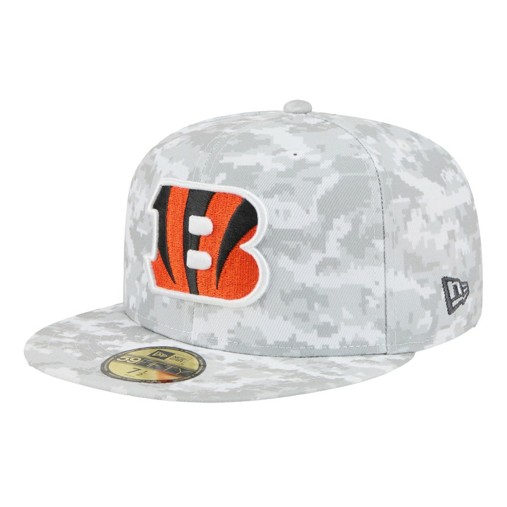 Cincinnati Bengals New Era 2025 Salute to Service Fan Pack 59FIFTY Fitted Hat White | NFL