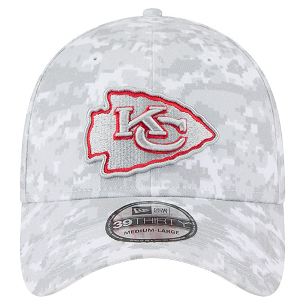 Kansas City Chiefs New Era 2025 Salute to Service Digital Camo Fan Pack 39THIRTY Flex Hat White | NFL
