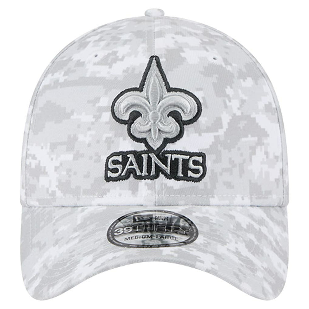 New Orleans Saints New Era 2025 Salute to Service Digital Camo Fan Pack 39THIRTY Flex Hat White | NFL