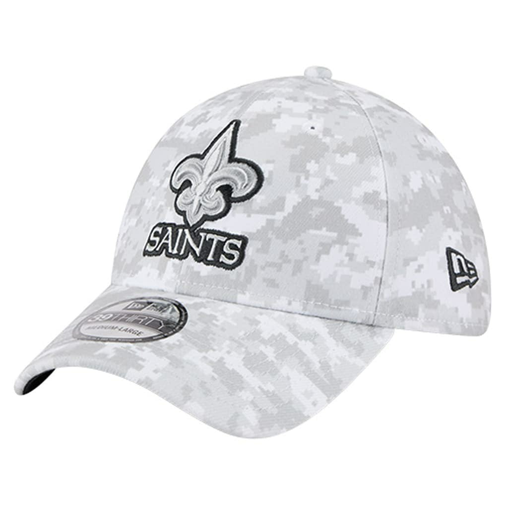 New Orleans Saints New Era 2025 Salute to Service Digital Camo Fan Pack 39THIRTY Flex Hat White | NFL