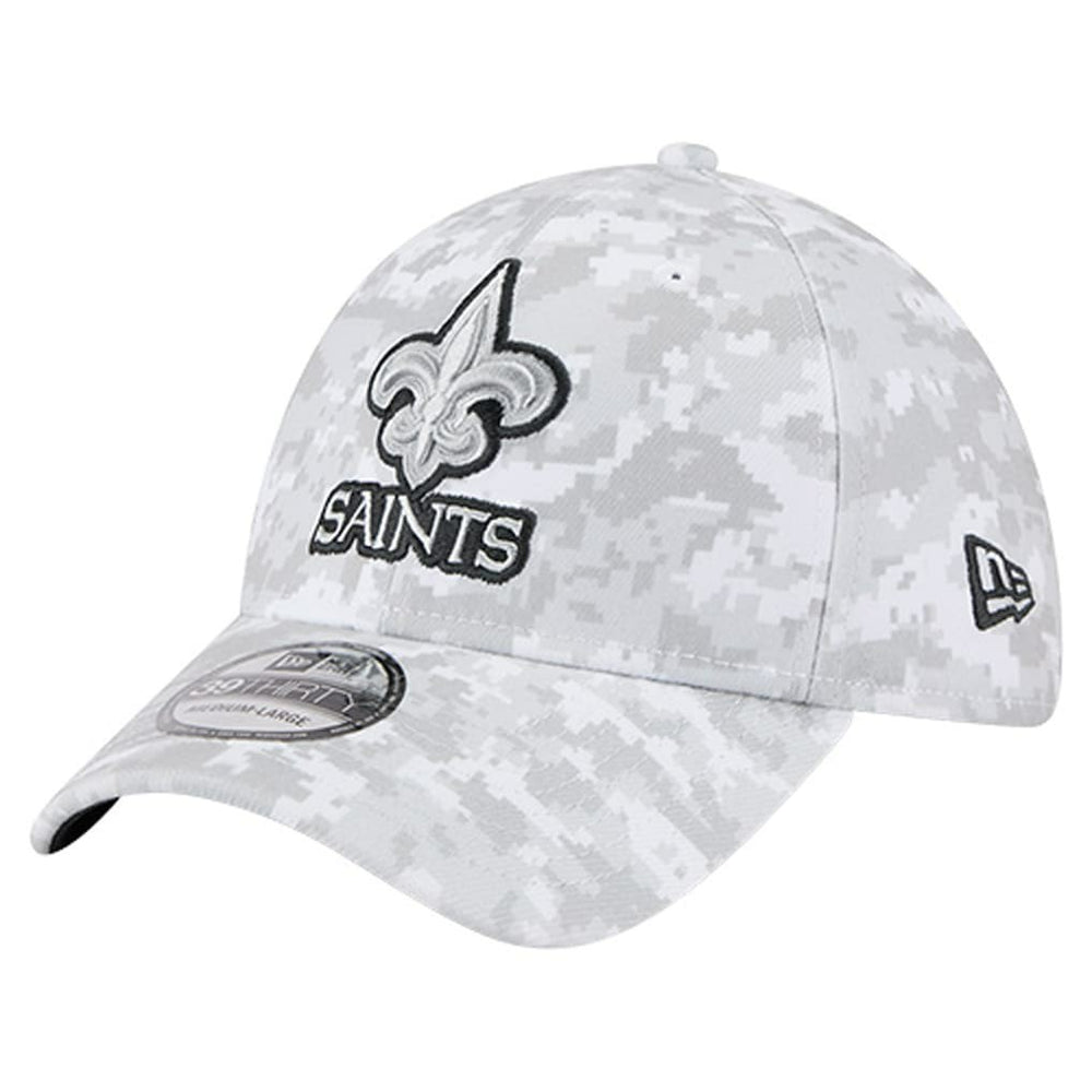 New Orleans Saints New Era 2025 Salute to Service Digital Camo Fan Pack 39THIRTY Flex Hat White | NFL