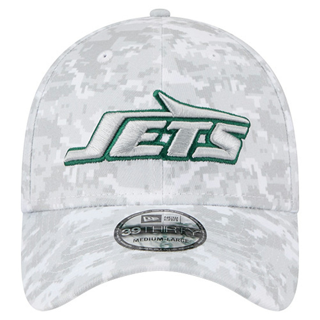 New York Jets New Era 2025 Salute to Service Digital Camo Fan Pack 39THIRTY Flex Hat White | NFL