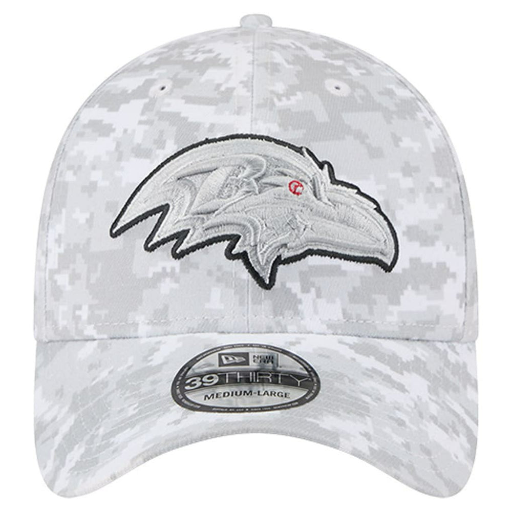Baltimore Ravens New Era 2025 Salute to Service Digital Camo Fan Pack 39THIRTY Flex Hat White | NFL
