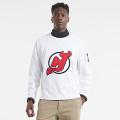 New Jersey Devils Todd Snyder Heavyweight Long Sleeve Jersey Style T-Shirt - White - NHL