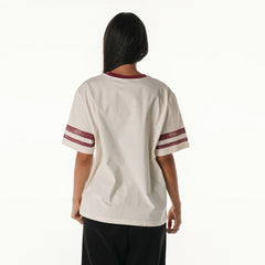 Washington Commanders The Wild Collective Women's Vintage Drop Shoulder Oversized Boyfriend T-Shirt Cream | NFL