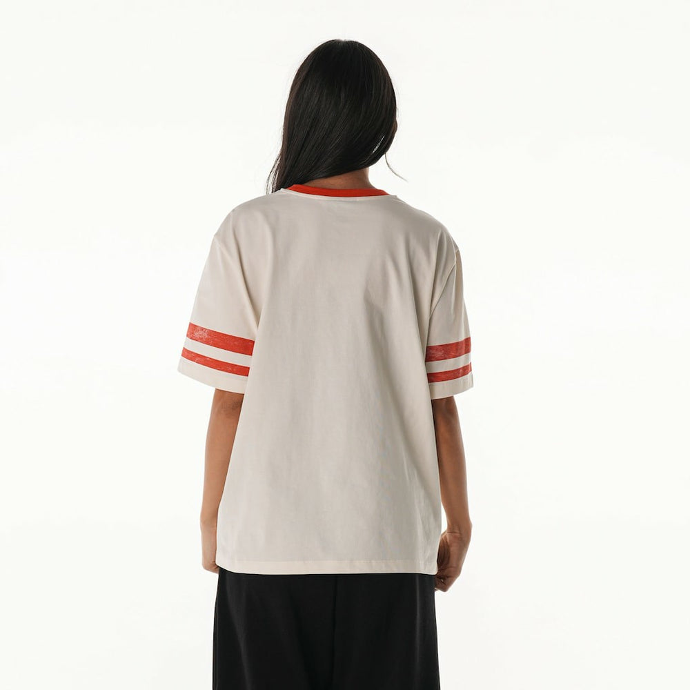 Kansas City Chiefs The Wild Collective Women's Vintage Drop Shoulder Oversized Boyfriend T-Shirt Cream | NFL