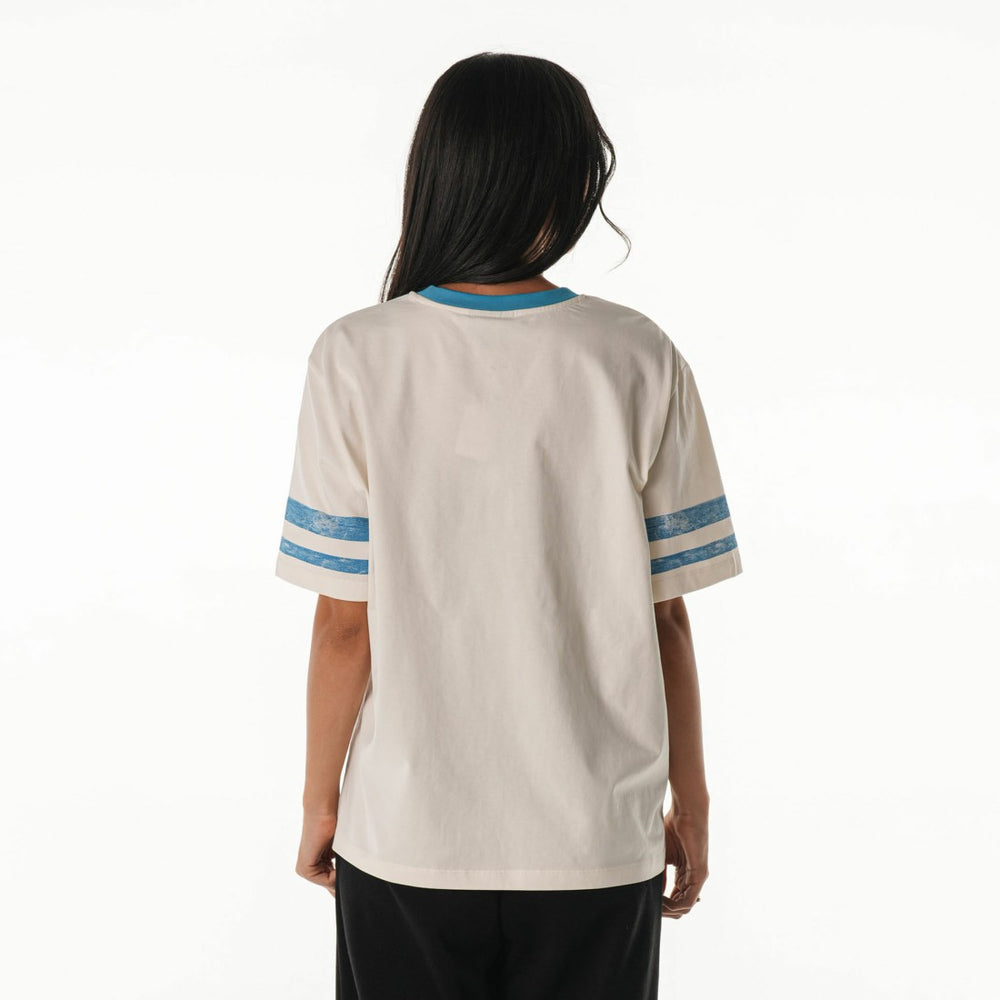 Detroit Lions The Wild Collective Women's Vintage Drop Shoulder Oversized Boyfriend T-Shirt Cream | NFL