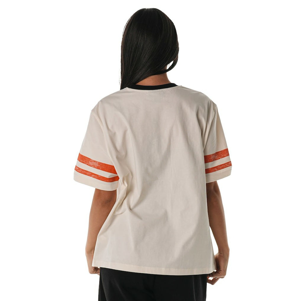 Cincinnati Bengals The Wild Collective Women's Vintage Drop Shoulder Oversized Boyfriend T-Shirt Cream | NFL