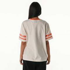 Cleveland Browns The Wild Collective Women's Vintage Drop Shoulder Oversized Boyfriend T-Shirt Cream | NFL
