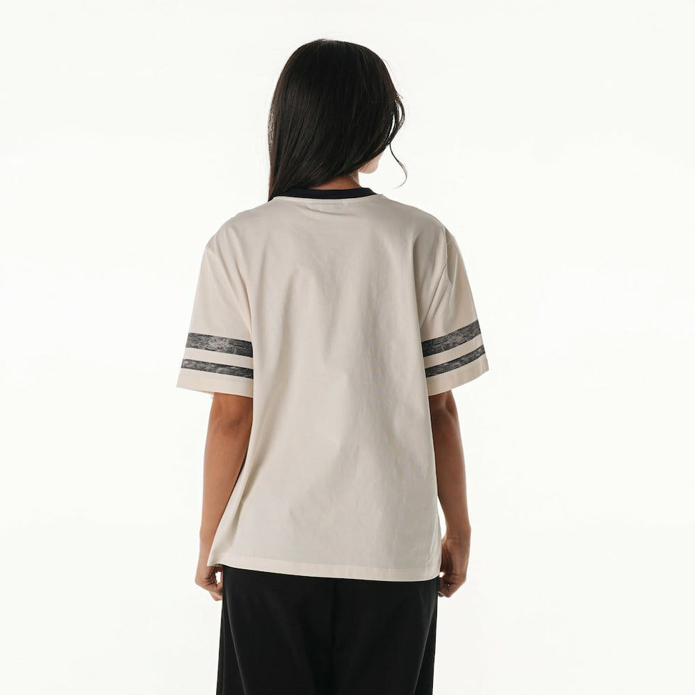 Las Vegas Raiders The Wild Collective Women's Vintage Drop Shoulder Oversized Boyfriend T-Shirt Cream | NFL