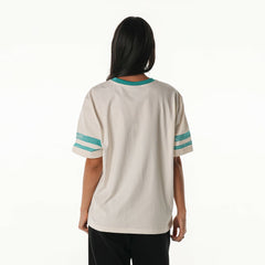 Miami Dolphins The Wild Collective Women's Vintage Drop Shoulder Oversized Boyfriend T-Shirt Cream | NFL