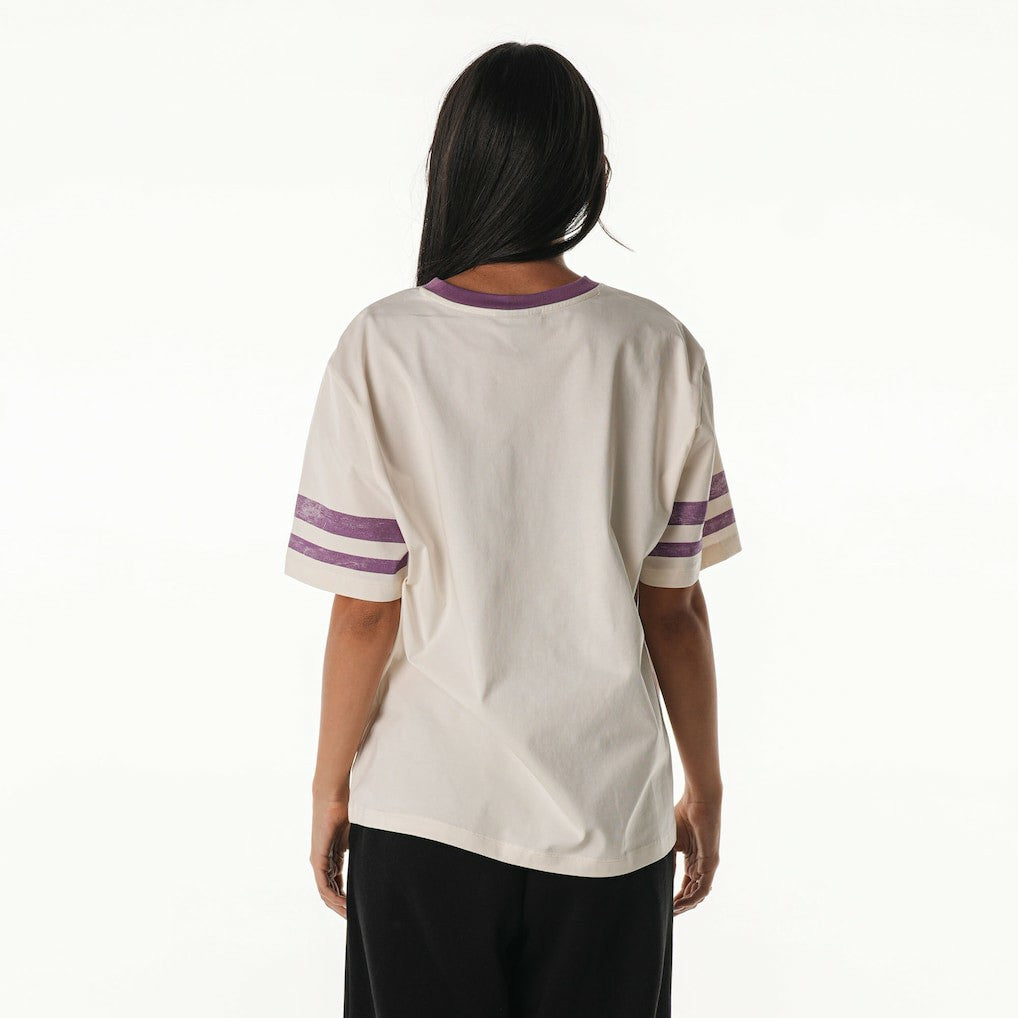 Minnesota Vikings The Wild Collective Women's Vintage Drop Shoulder Oversized Boyfriend T-Shirt Cream | NFL