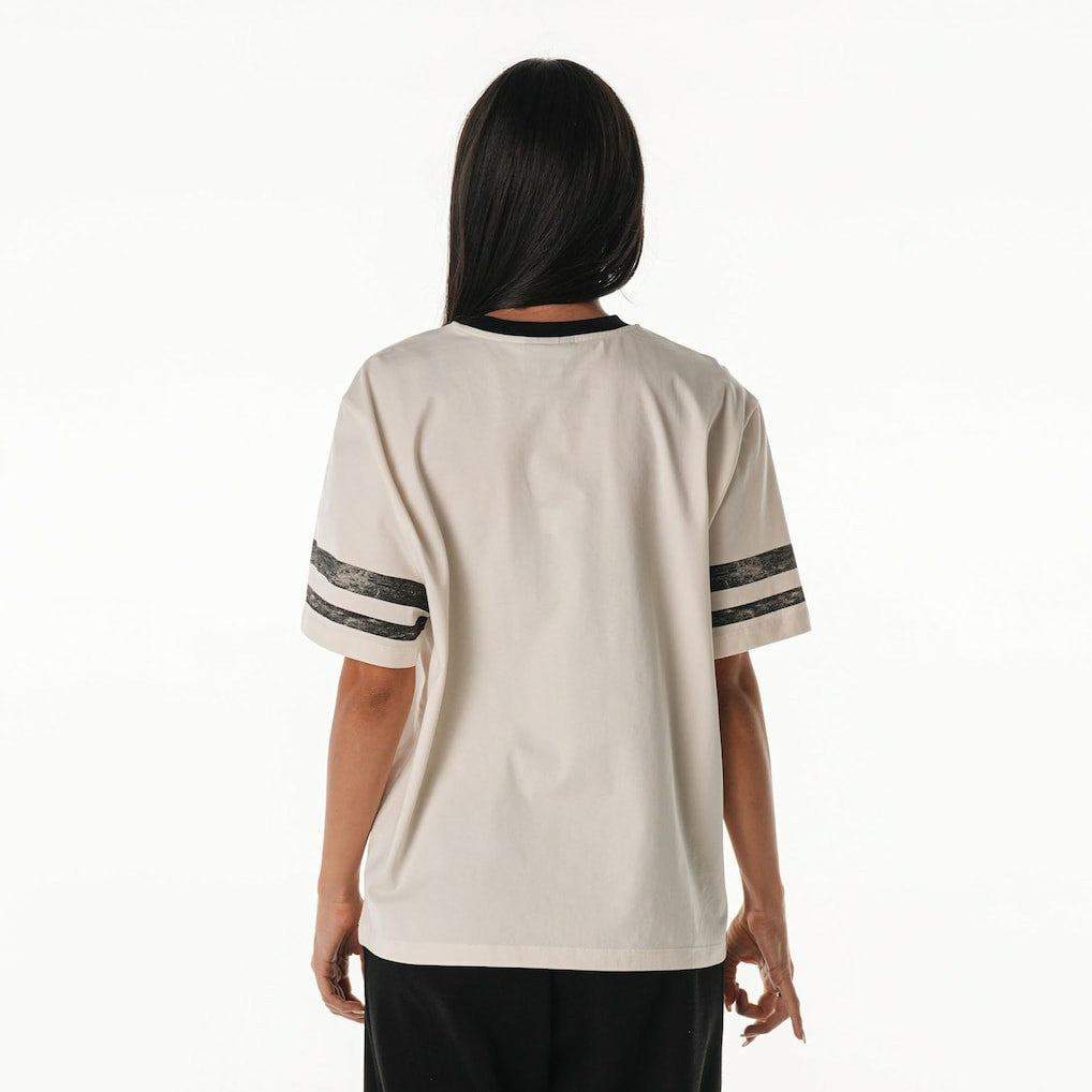 Philadelphia Eagles The Wild Collective Women's Vintage Drop Shoulder Oversized Boyfriend T-Shirt Cream | NFL