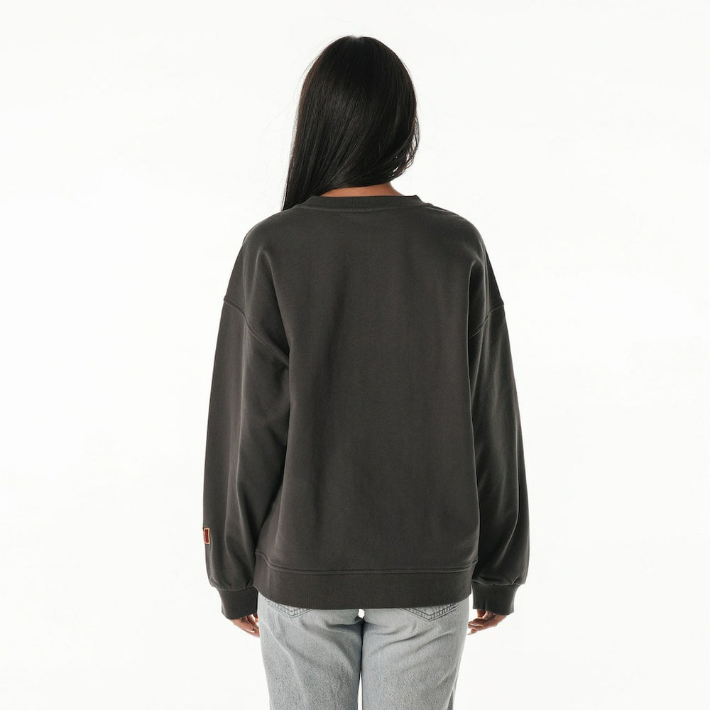Washington Commanders The Wild Collective Women's Rock Crystal Oversized Crewneck Sweatshirt Charcoal | NFL