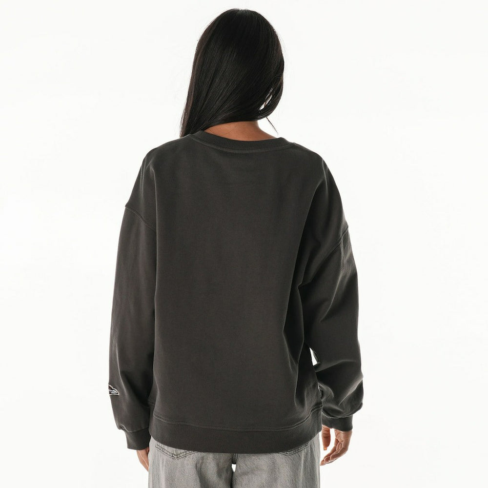 Baltimore Ravens The Wild Collective Women's Rock Crystal Oversized Crewneck Sweatshirt Charcoal | NFL