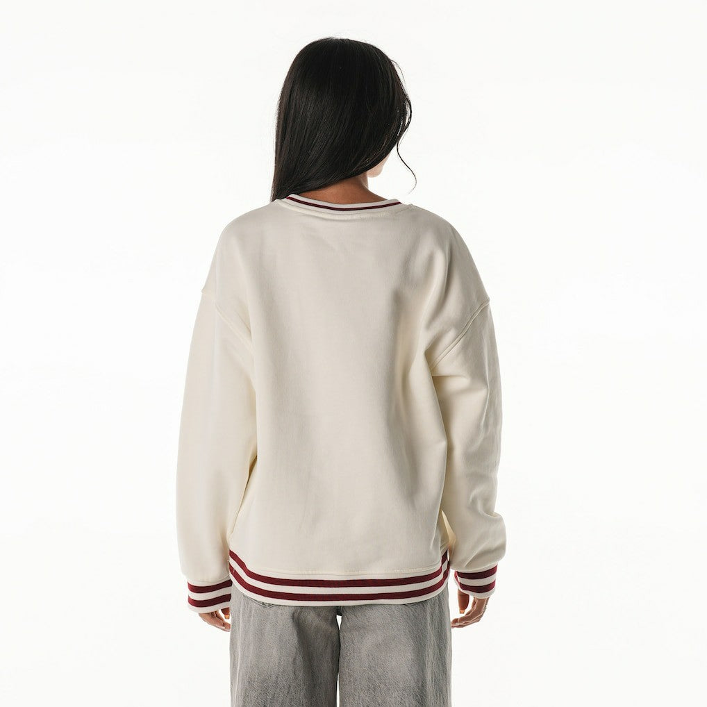 Washington Commanders The Wild Collective Women's Oversized Vintage French Terry Sweatshirt Cream | NFL