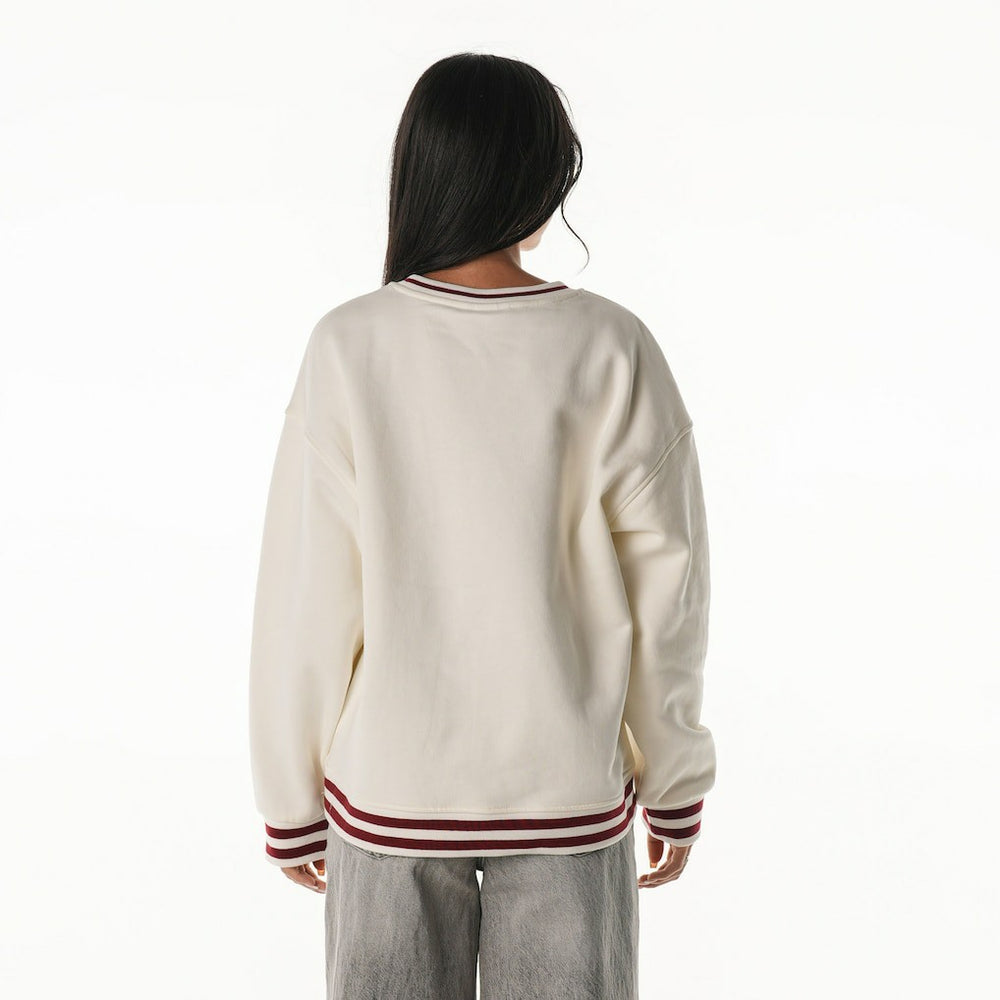 Washington Commanders The Wild Collective Women's Oversized Vintage French Terry Sweatshirt Cream | NFL