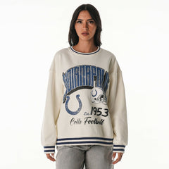 Indianapolis Colts The Wild Collective Women's Oversized Vintage French Terry Sweatshirt Cream | NFL
