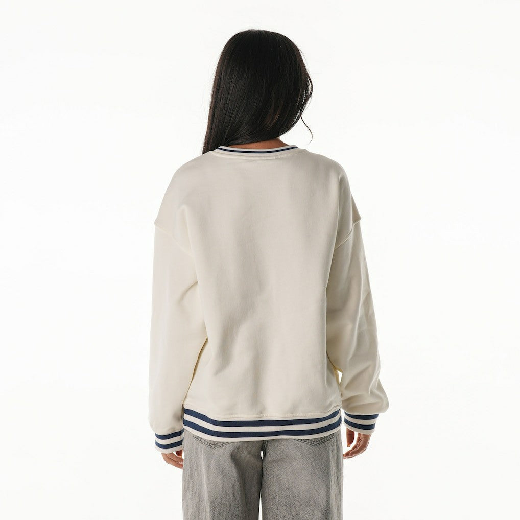 Indianapolis Colts The Wild Collective Women's Oversized Vintage French Terry Sweatshirt Cream | NFL