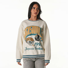 Jacksonville Jaguars The Wild Collective Women's Oversized Vintage French Terry Sweatshirt Cream | NFL