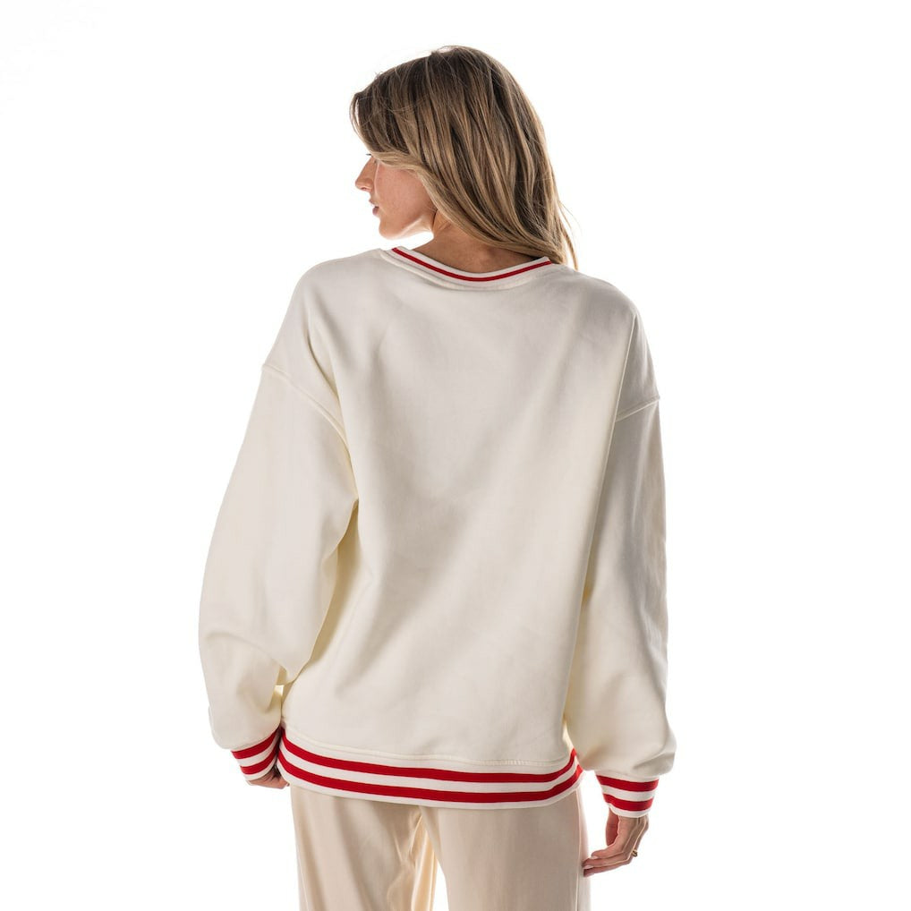 Kansas City Chiefs The Wild Collective Women's Oversized Vintage French Terry Sweatshirt Cream | NFL