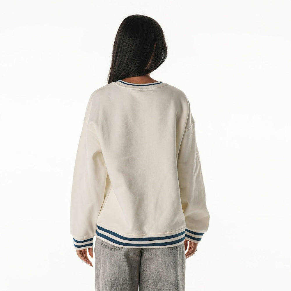 Miami Dolphins The Wild Collective Women's Oversized Vintage French Terry Sweatshirt Cream | NFL