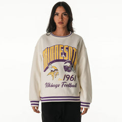 Minnesota Vikings The Wild Collective Women's Oversized Vintage French Terry Sweatshirt Cream | NFL