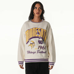 Minnesota Vikings The Wild Collective Women's Oversized Vintage French Terry Sweatshirt Cream | NFL