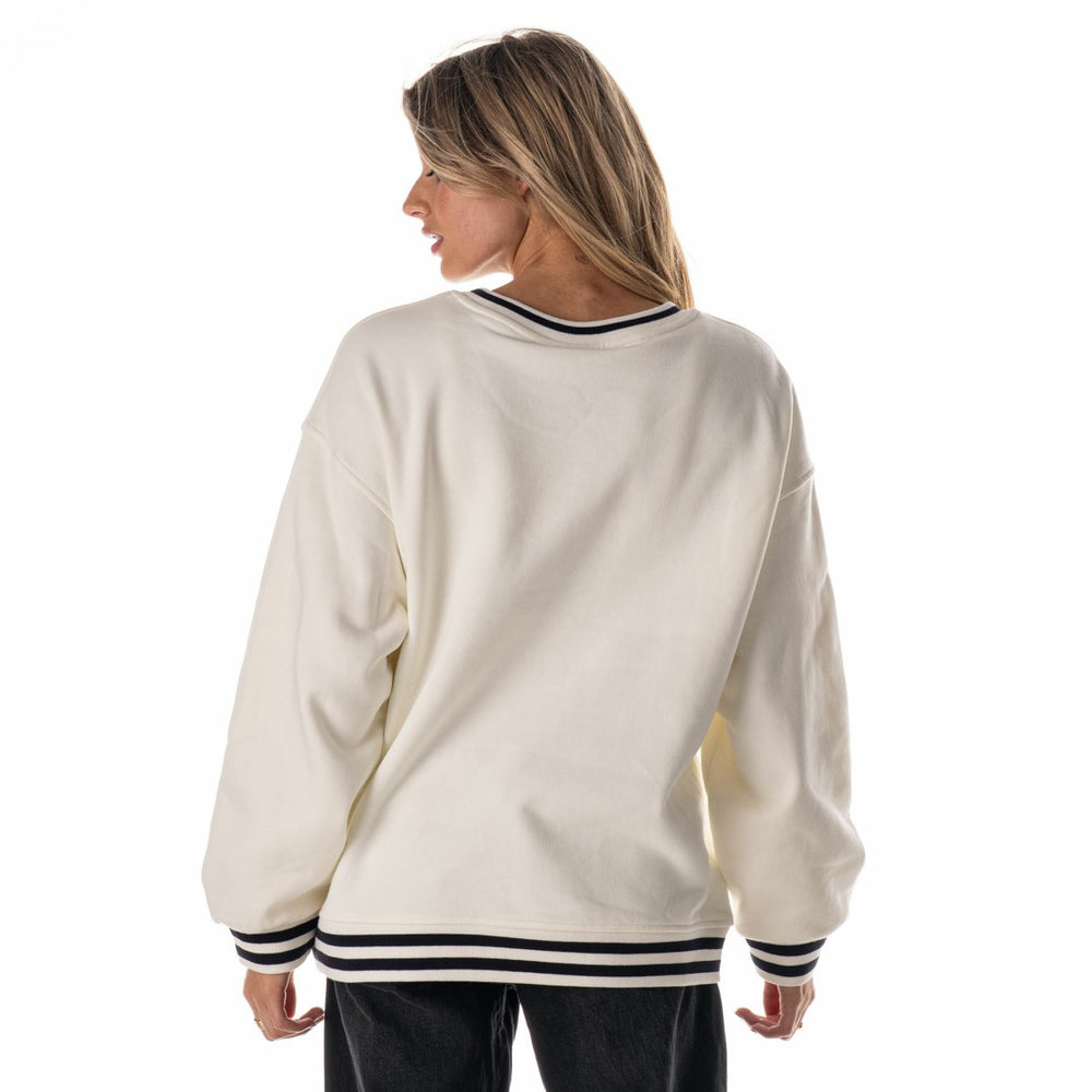 Houston Texans The Wild Collective Women's Oversized Vintage French Terry Sweatshirt Cream | NFL