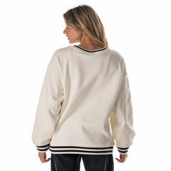 Houston Texans The Wild Collective Women's Oversized Vintage French Terry Sweatshirt Cream | NFL