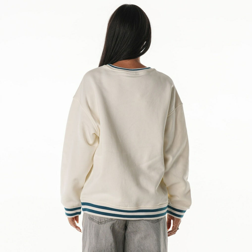 Philadelphia Eagles The Wild Collective Women's Oversized Vintage French Terry Sweatshirt Cream | NFL