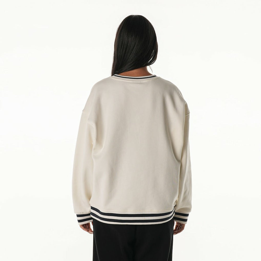 Seattle Seahawks The Wild Collective Women's Oversized Vintage French Terry Sweatshirt Cream | NFL