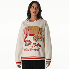 San Francisco 49ers The Wild Collective Women's Oversized Vintage French Terry Sweatshirt Cream | NFL