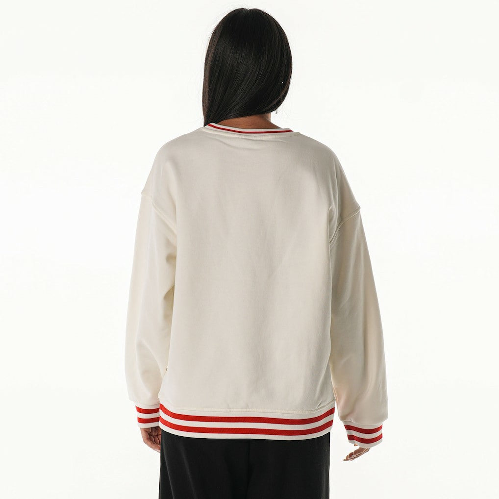 San Francisco 49ers The Wild Collective Women's Oversized Vintage French Terry Sweatshirt Cream | NFL