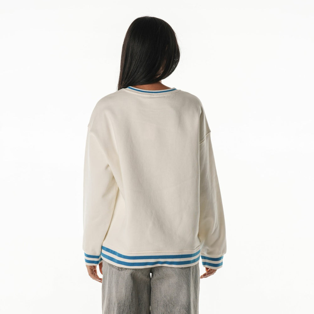 Detroit Lions The Wild Collective Women's Oversized Vintage French Terry Sweatshirt Cream | NFL
