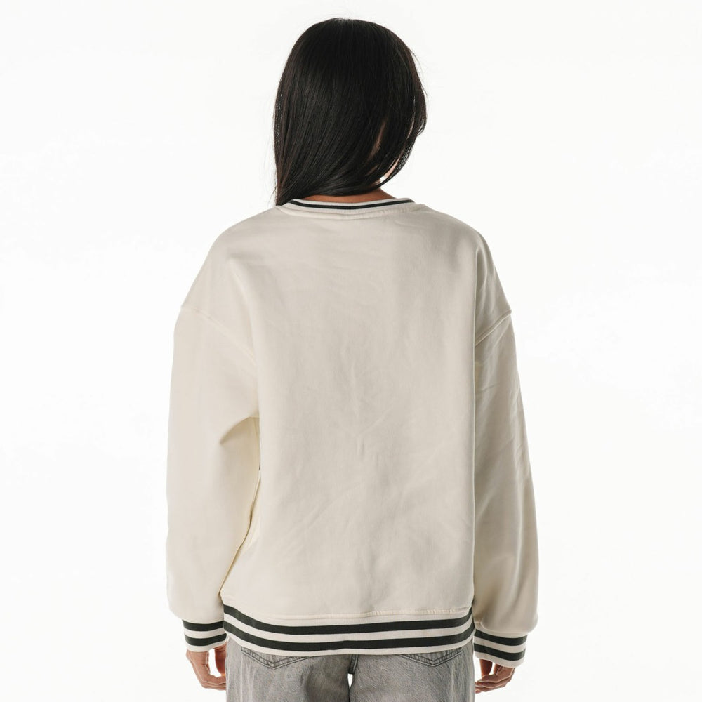 Green Bay Packers The Wild Collective Women's Oversized Vintage French Terry Sweatshirt Cream | NFL