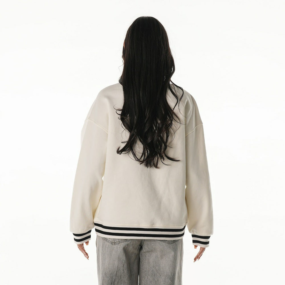 Cincinnati Bengals The Wild Collective Women's Oversized Vintage French Terry Sweatshirt Cream | NFL