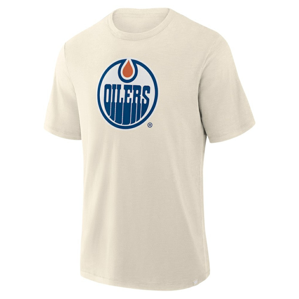 Edmonton Oilers Fanatics Stadium Slub T-Shirt - Cream - NHL