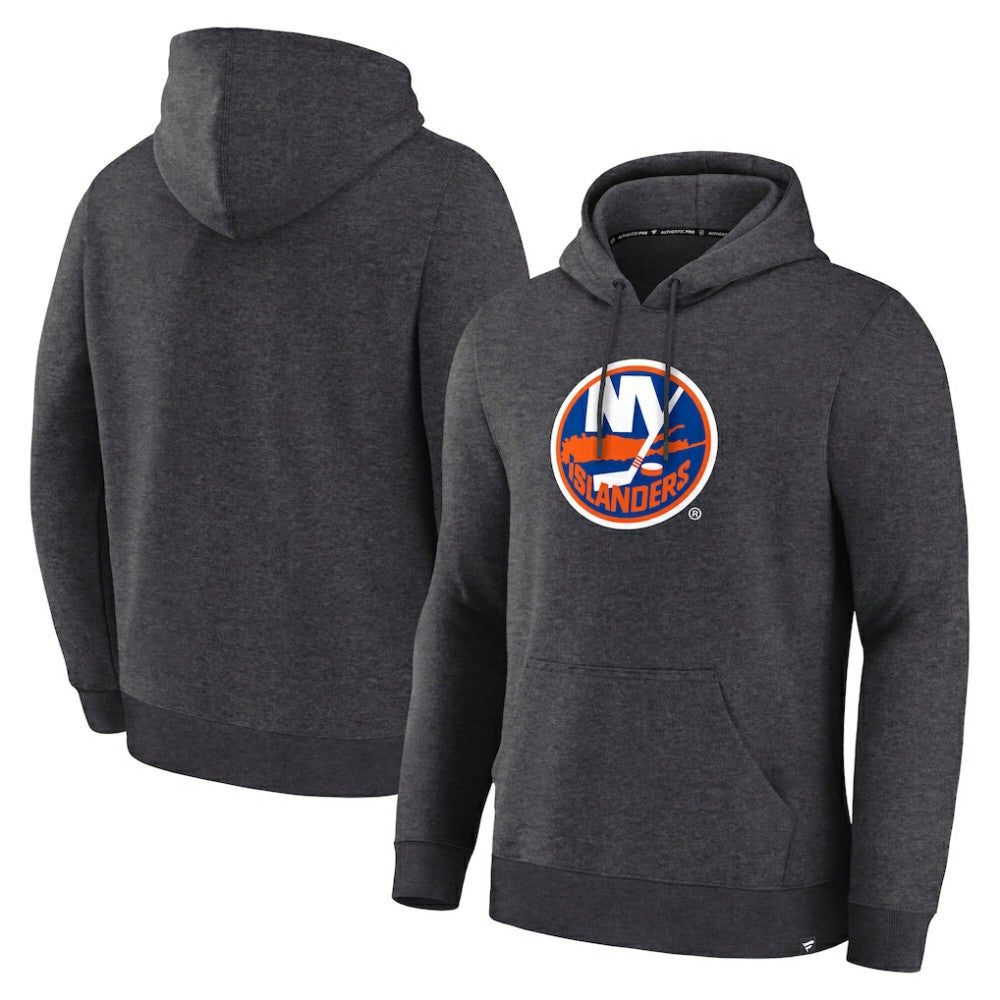 New York Islanders Fanatics Essential Hoodie - Heather Charcoal - NHL