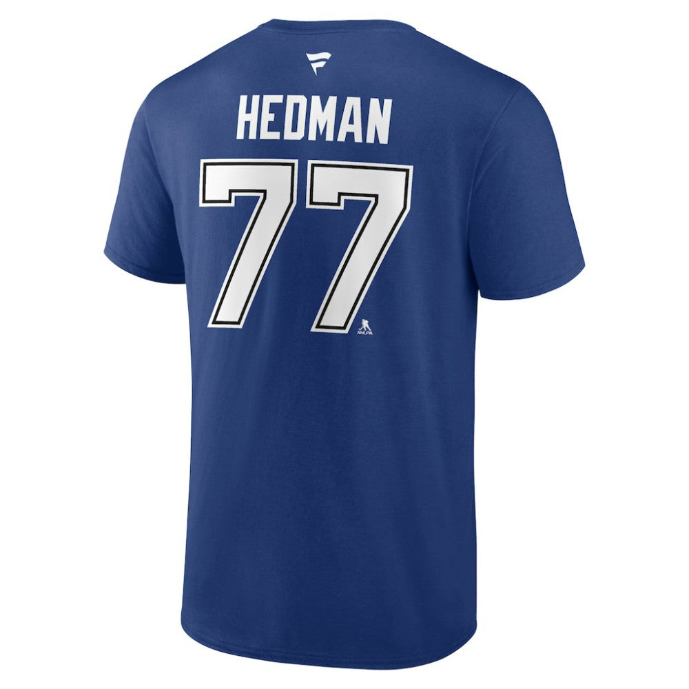 Victor Hedman Tampa Bay Lightning Fanatics Authentic Stack Name & Number T-Shirt - Blue - NHL