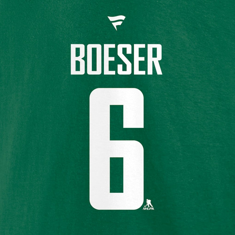 Brock Boeser Vancouver Canucks Fanatics Authentic Stack Name & Number T-Shirt - Green - NHL