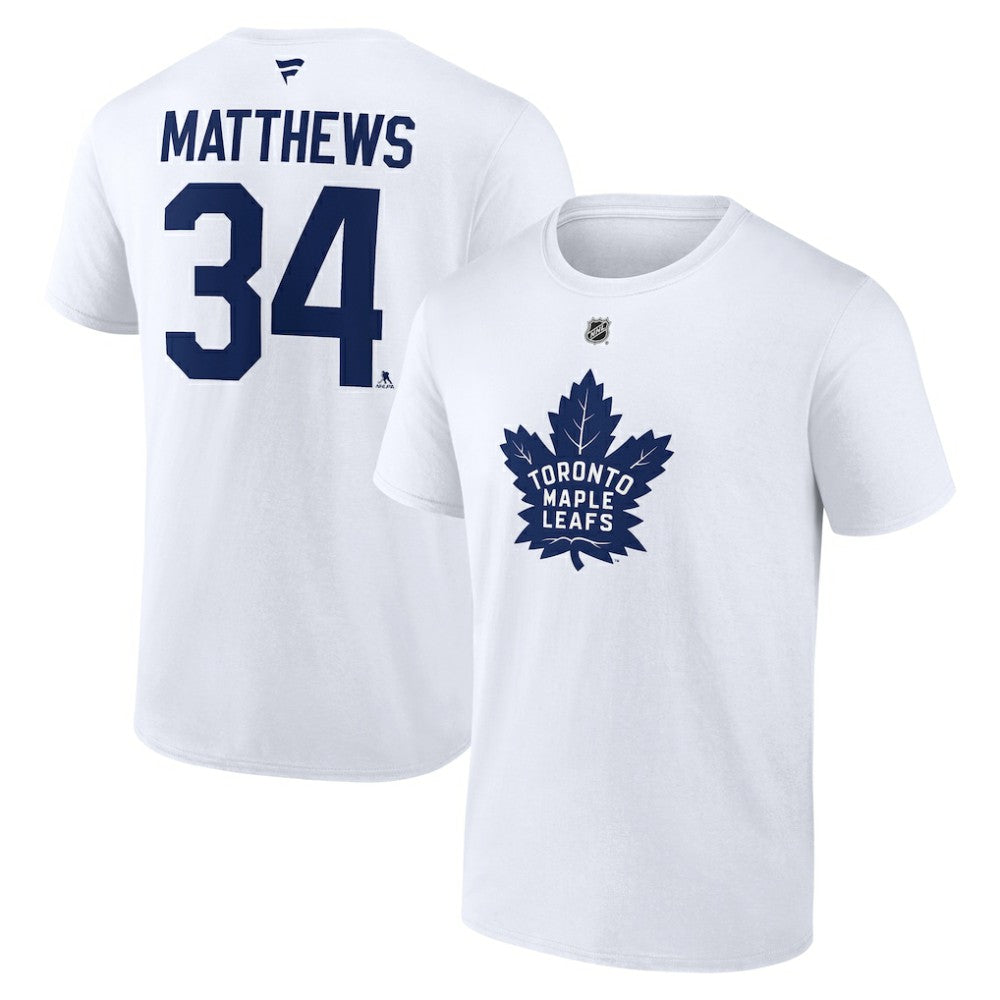 Auston Matthews Toronto Maple Leafs Fanatics Authentic Stack Name & Number T-Shirt - White - NHL