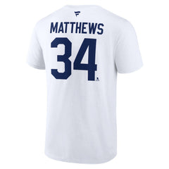 Auston Matthews Toronto Maple Leafs Fanatics Authentic Stack Name & Number T-Shirt - White - NHL